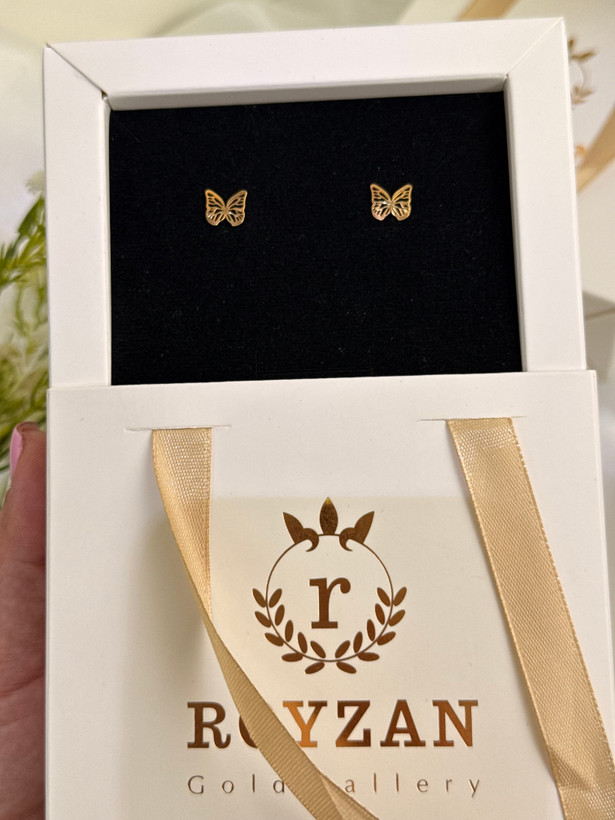 گوشواره طلا میخی پروانه
